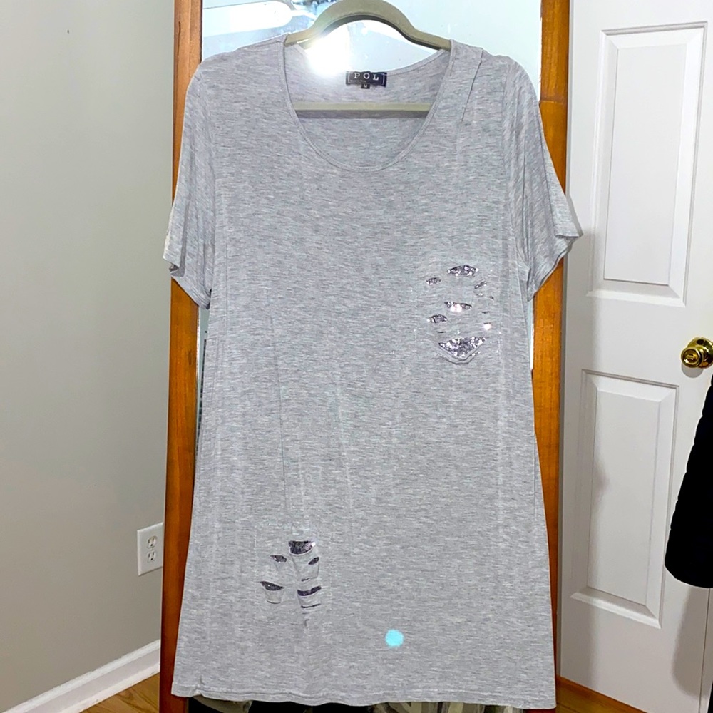 Pol Gray T Shirt Dress